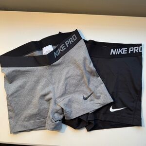 Nike Pro Black and Gray Shorts Duo